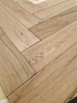 Antiqued Herringbone Oak flooring ready brushed &amp; oiled