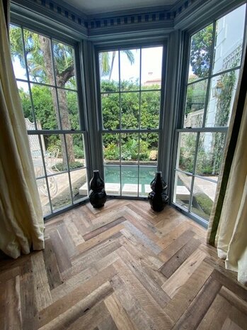 Oak Herringbone Floor aged and brushed